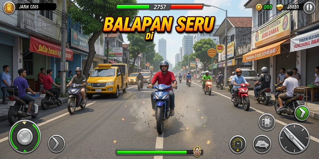 Gameplay Racing yang seru dan mendebarkan di 2757.