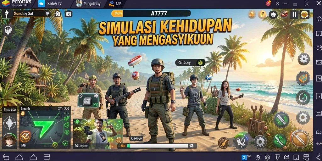 Tangkapan layar utama AT777 menampilkan gameplay simulasi yang menarik.