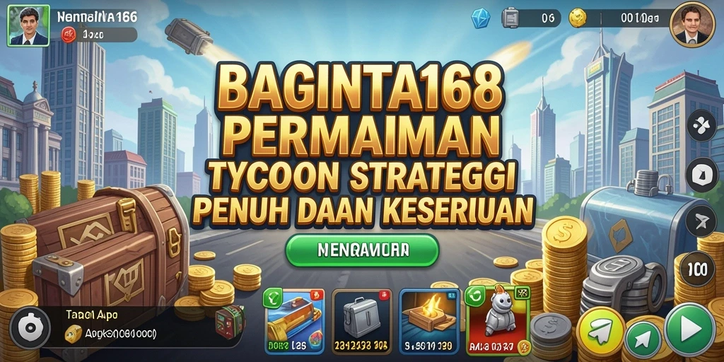 Tangkapan layar utama dari <strong>BAGINTA168</strong> menampilkan gameplay Tycoon yang menarik.