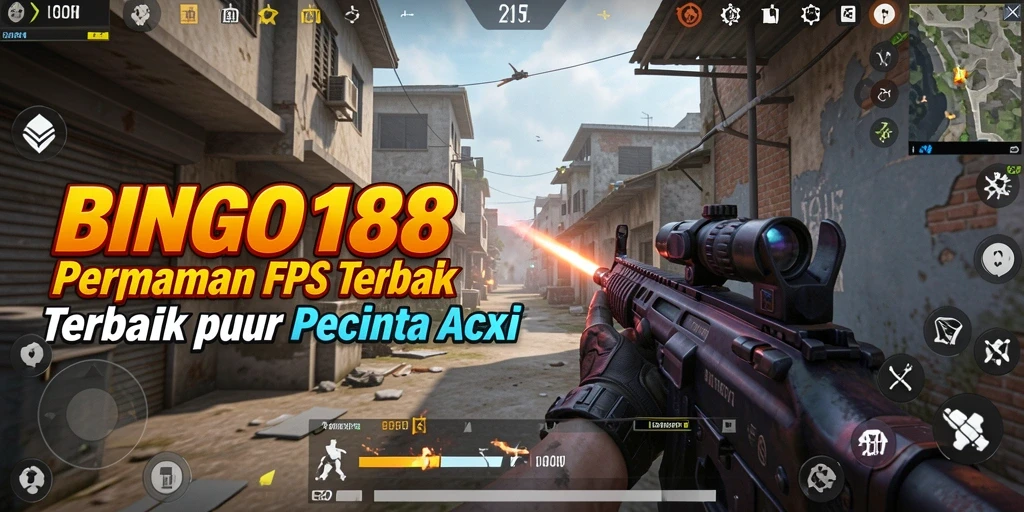 Tampilan gameplay BINGO188 dalam aksi FPS yang mendebarkan.