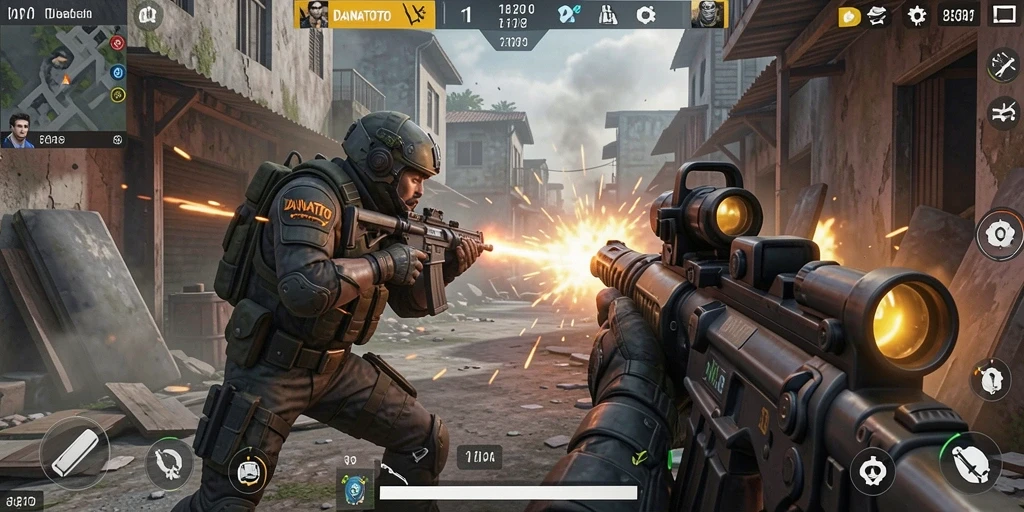 Tangkapan layar gameplay DANATOTO yang penuh aksi dan ketegangan.