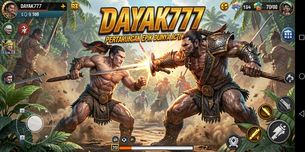 Screenshot DAYAK777 menunjukkan aksi pertarungan yang intens dan grafis yang menakjubkan.