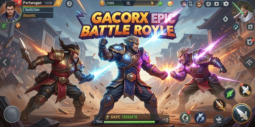 Tangkapan layar dari gameplay menegangkan di GACORX Battle Royale.
