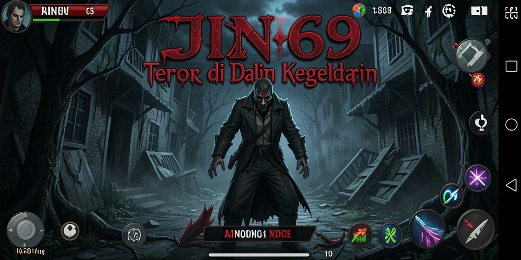 Gameplay menyeramkan JIN69 yang menggambarkan kegelapan dan teror.