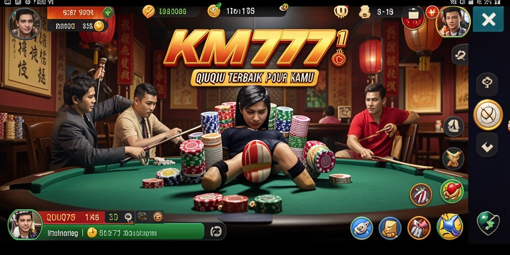 Tampilan gameplay seru dari KM777, permainan QiuQiu yang menegangkan.