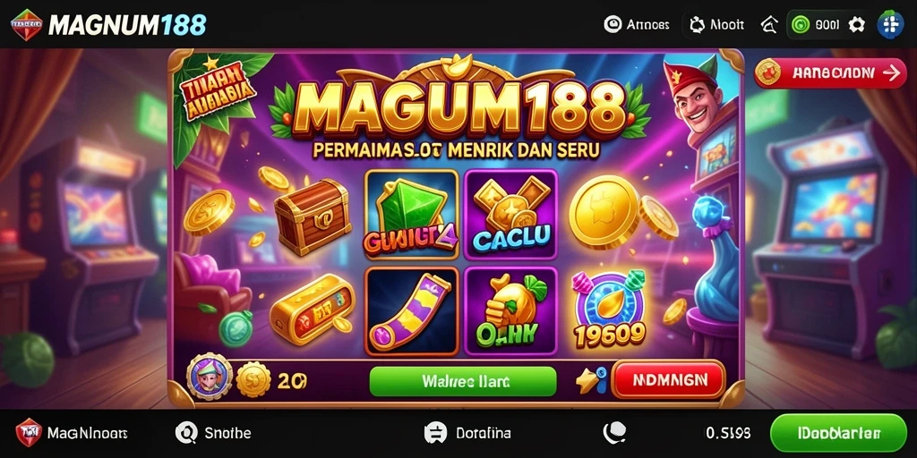 Tampilan gameplay MAGNUM188 yang menarik dan penuh warna.