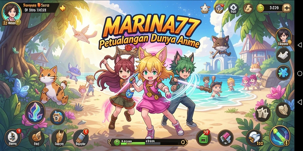 Gameplay seru dengan karakter Anime yang berwarna-warni.