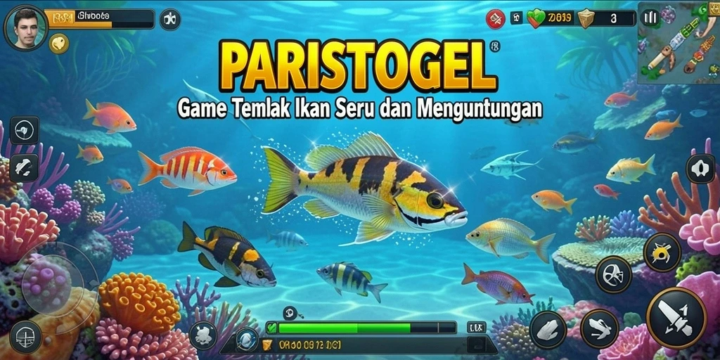 Tampilan gameplay Tembak Ikan yang seru dan penuh warna.
