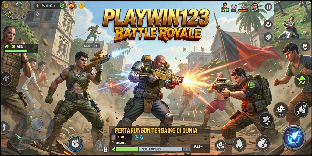 Tampilan gameplay menegangkan di dunia Battle Royale PLAYWIN123.