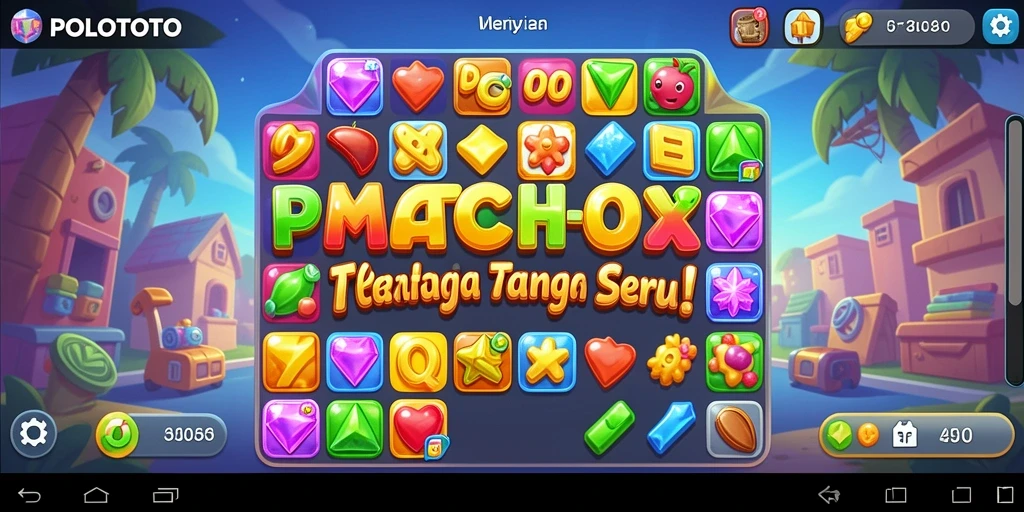 Tampilan gameplay seru dari POLOTOTO yang penuh warna.