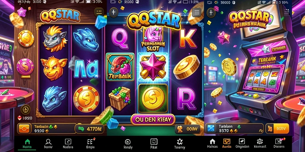 Screenshot gameplay QQSTAR menunjukkan suasana slot yang menarik.