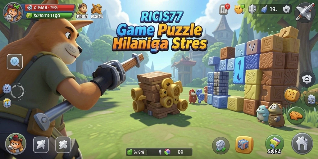 Tampilan gameplay RICIS77 dengan teka-teki menantang dan interaksi pengguna.