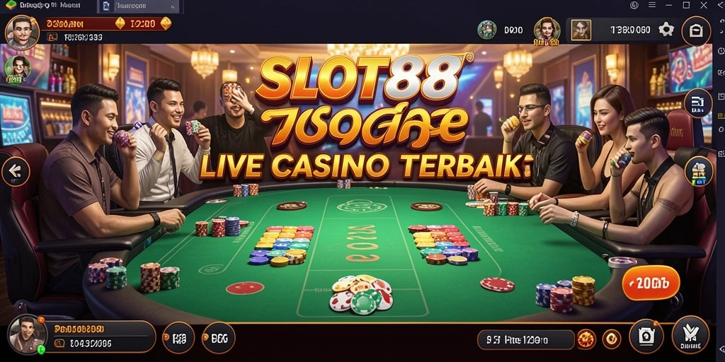 Tampilan menarik dari gameplay Live Casino di SLOT88.