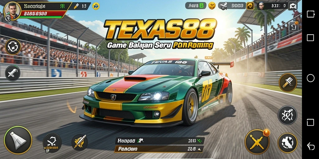 Screenshot gameplay <strong>TEXAS88</strong> yang menunjukkan aksi balapan mendebarkan.