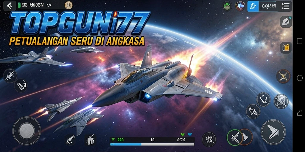 Gameplay seru dengan pesawat tempur dan misi mendebarkan di langit.