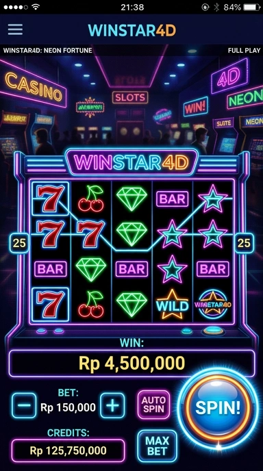 Pengguna sedang mengunduh aplikasi di Winstar4D.